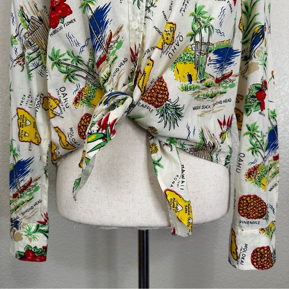 J. Crew Hawaiian 100% Cotton Button Down Long Sleeves Shirt, Sz Medium - Picture 5 of 12